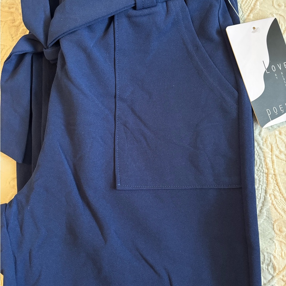 Navy Wide Leg Slightly cropped